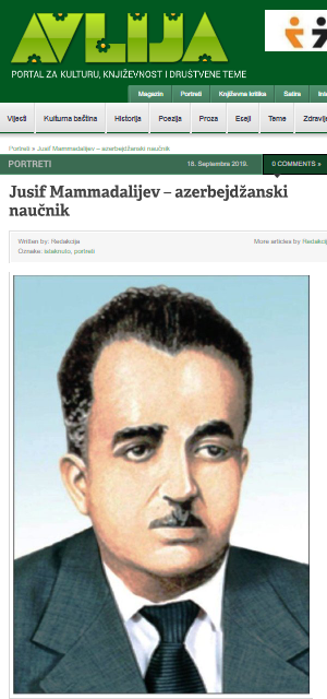 YUSIF MAMMADALIJEV, DOKTOR HEMIJE – NAUČNIK 